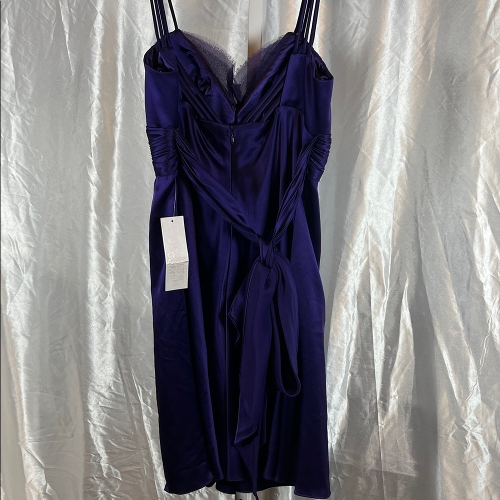 NWT 100% silk Marc Bouwer Purple Midi Dress 0158 - Picture 2 of 11